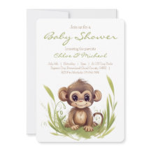 Einladung von Affen Themed Baby Dusche