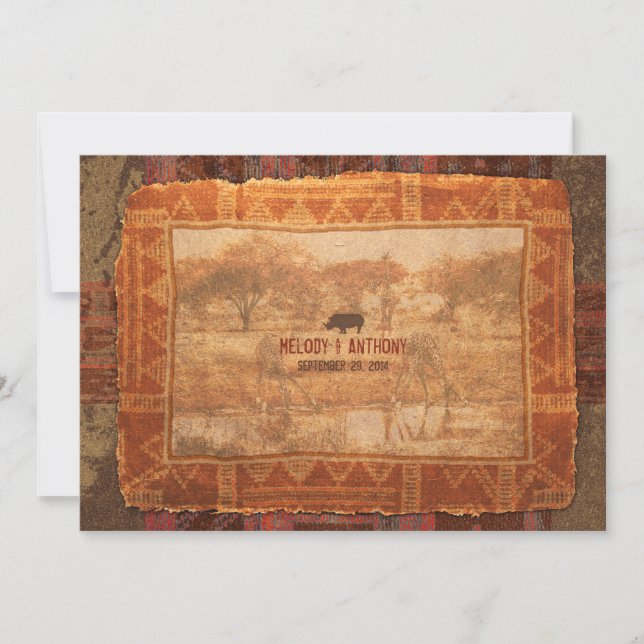 Einladung von African Safari zur Hochzeit (Vorderseite)