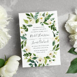 Einladung von Alabaster Floral Frame Hochzeit<br><div class="desc">Unsere Alabaster Hochzeitseinladung umgibt Ihre Hochzeitstage-Details mit einem ovalen Rahmen aus bemaltem Aquarell,  botanischem Blattwerk und Blume aus weißer Rose und Peony.</div>