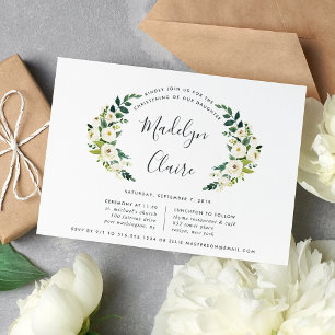 Einladung von Alabaster Laurel Christening oder Ta