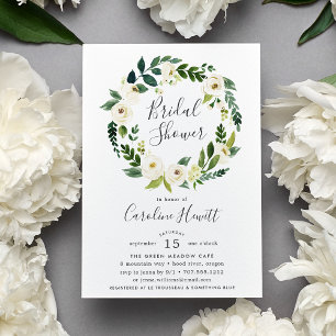 Einladung von Alabaster Wreath Bridal Shower