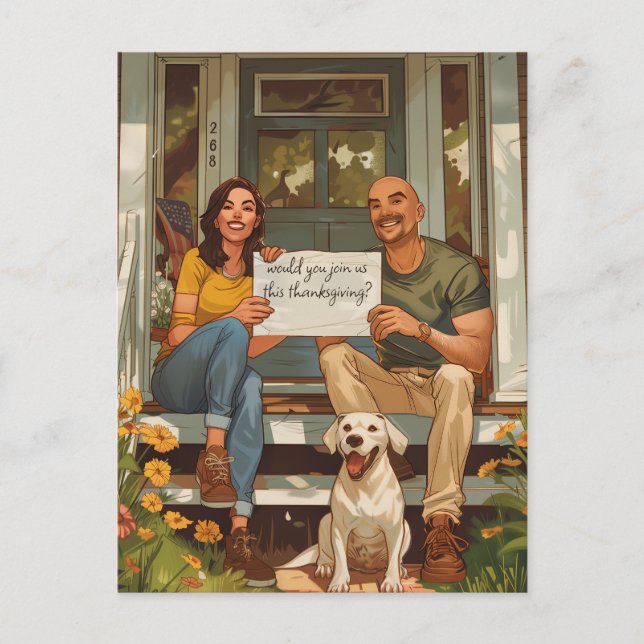 Einladung von American Family Erntedank Postkarte (Vorderseite)