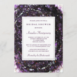 Einladung von Amethyst Geode Lila Bridal Dusche