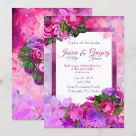 Einladung von Amethyst Raspberry Floral Wedding