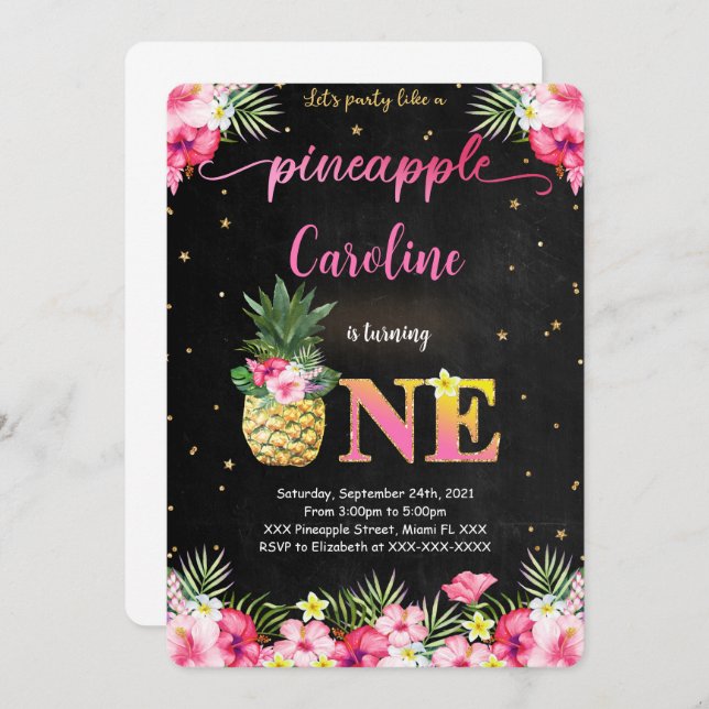 Einladung von Ananas (Vorne/Hinten)