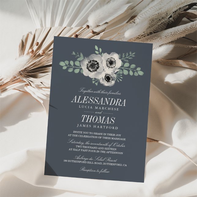 Einladung von Anemone und Eukalyptus Floral Weddin (Von Creator hochgeladen)