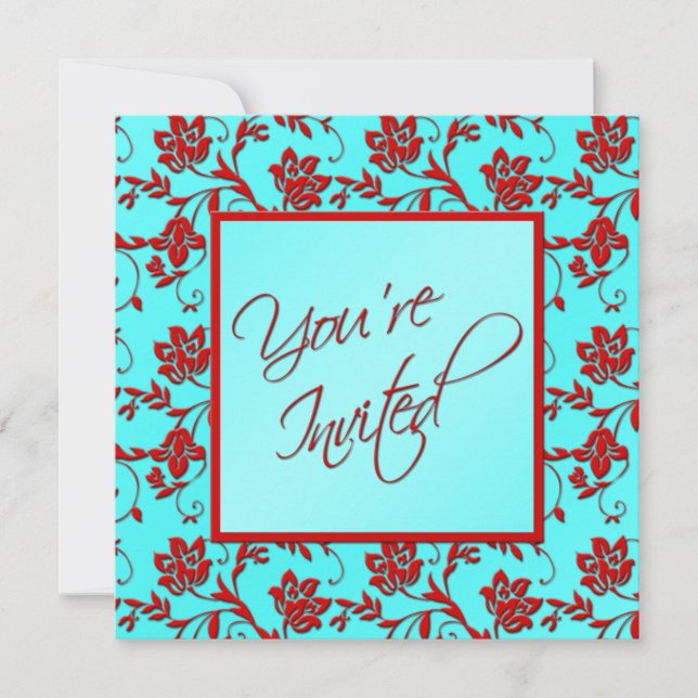 Einladung von Aqua und Roter Flora "You're Invited (Vorderseite)