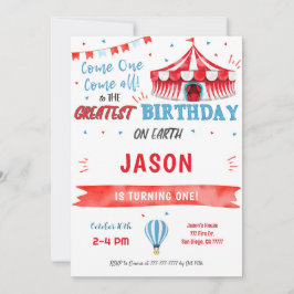 Einladung von Aquarell Rot & Blau