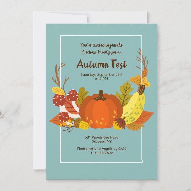 Einladung von Autumn Pumpkin (Vorderseite)