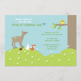 Einladung von Baby Animal Woodland