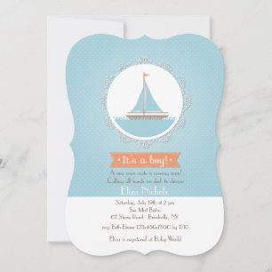 Einladung von Baby Boy Sailboat