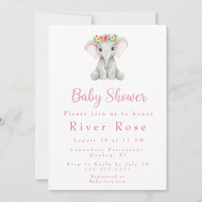 Einladung von Baby Girl Duwer (Vorderseite)