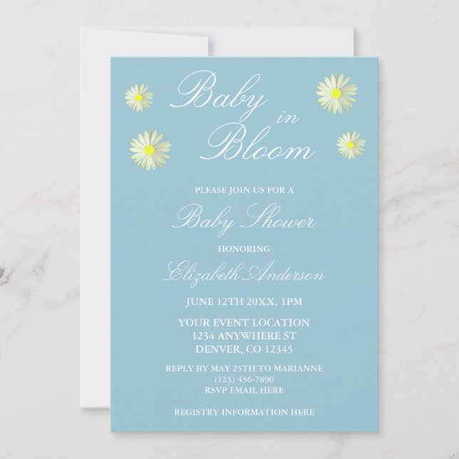 Einladung von Baby in Bloom Baby Dusche (Vorderseite)