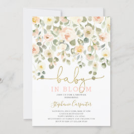 Einladung von Baby in Bloom Blush