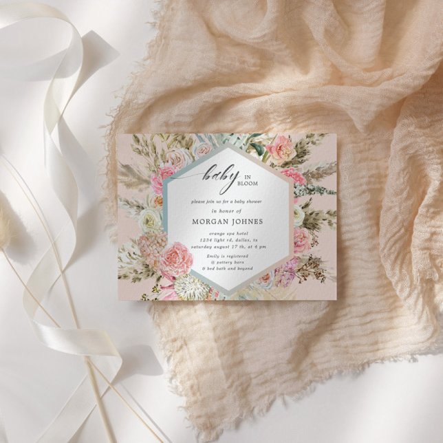 Einladung von Baby in Bloom Bohemisch Baby Dusche (Von Creator hochgeladen)