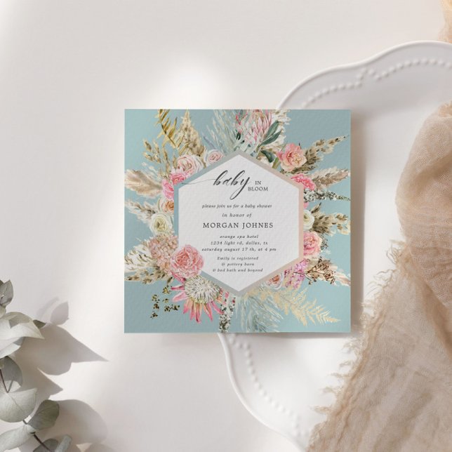 Einladung von Baby in Bloom Bohemisch Baby Dusche (Von Creator hochgeladen)