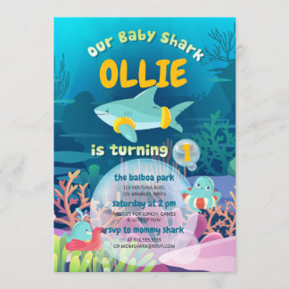 Einladung von Baby Shark zum Geburtstag