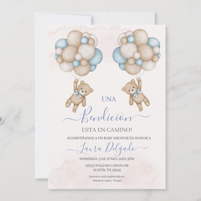 Einladung von Baby Shower Boy (Vorderseite)