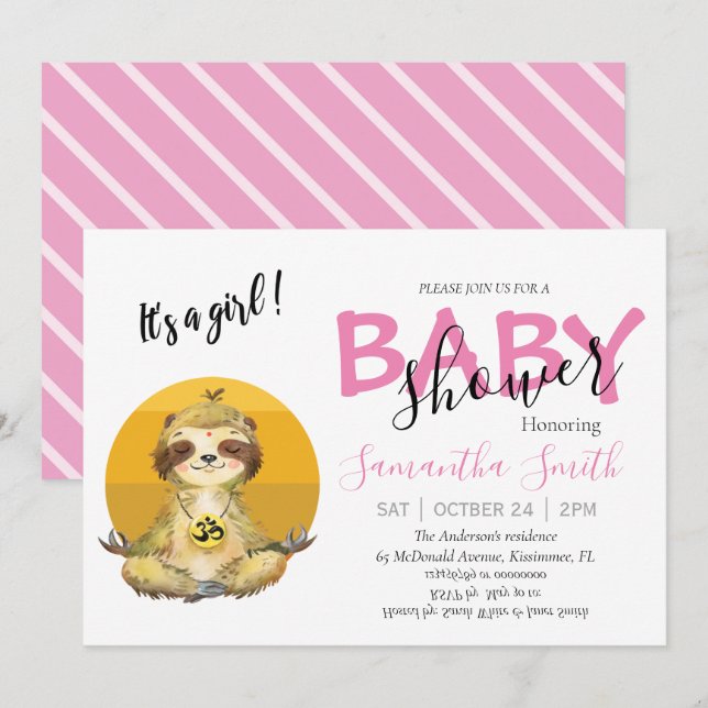 Einladung von Baby Wild Jungle Animals (Vorne/Hinten)
