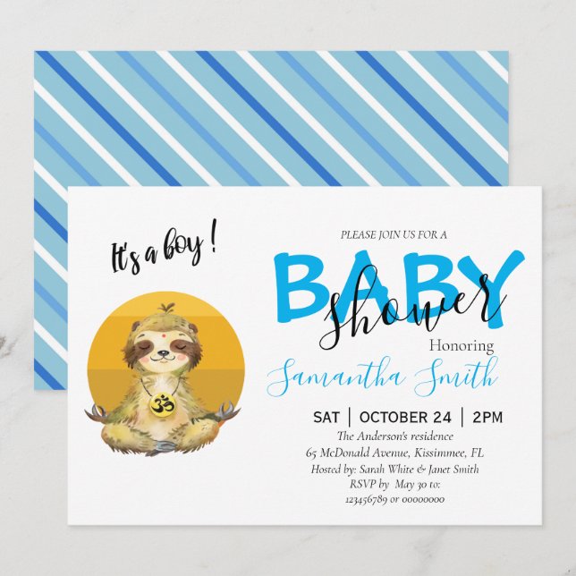 Einladung von Baby Wild Jungle Animals (Vorne/Hinten)