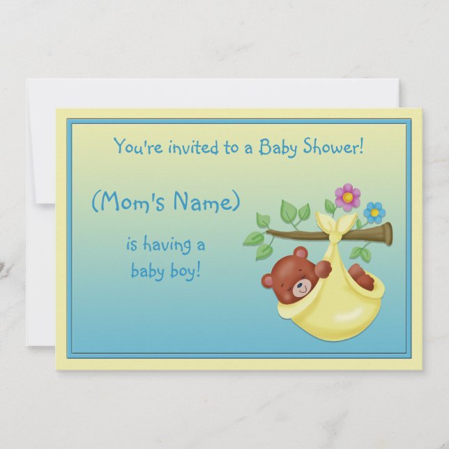 Einladung von Babydusche individuell anpassbar (Vorderseite)