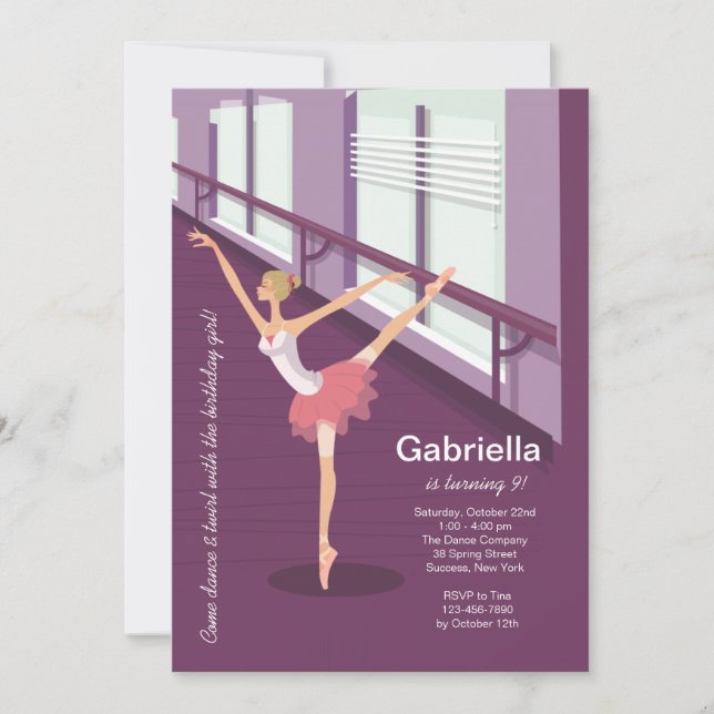 Einladung von Ballerina Girl (Vorderseite)