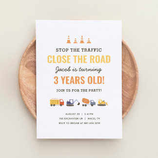 Einladung von Baufahrzeugen zum Geburtstag