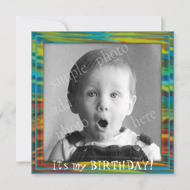 Einladung von Big Foto Little Boy zum Geburtstag (Vorderseite)