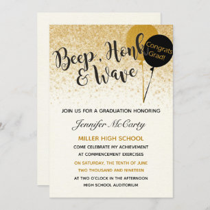 Einladung von Black and Gold Abschluss