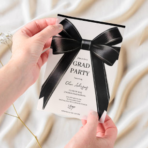 Einladung von Black Bow Abschluss   Elegante Moder