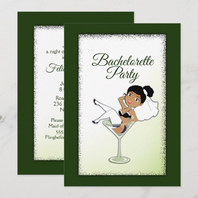 Einladung von Black Bride Junggeselinnen-Abschied (Vorne/Hinten)