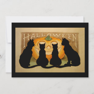 Einladung von Black Cat Halloween-Party