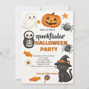 Einladung von Black Cat Halloween-Party