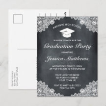 Einladung von Blackboard & White Lace Abschluss