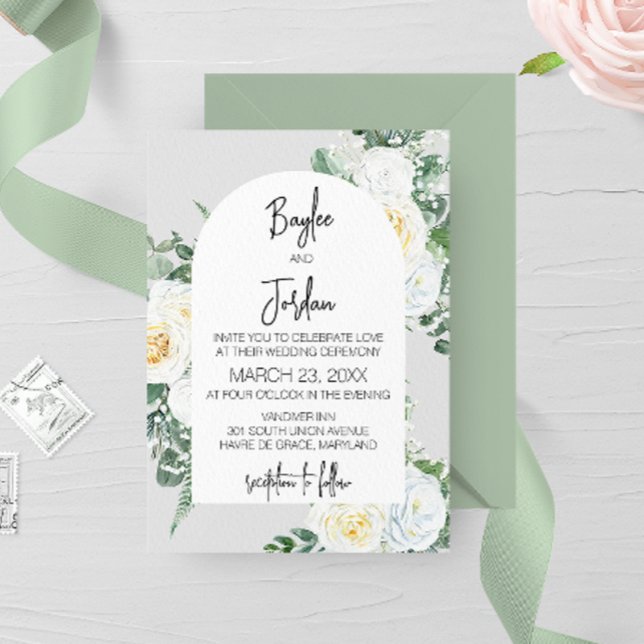 Einladung von Bloom White Floral Wedding (Von Creator hochgeladen)