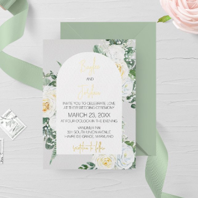 Einladung von Bloom White Floral Wedding (Von Creator hochgeladen)