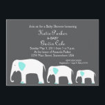 Einladung von Blue & Gray Mother und Baby Elephant<br><div class="desc">Einladung von Mutter und Baby Elefant</div>