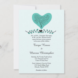 Einladung von Blue Heart and Tree 12x18 Wedding