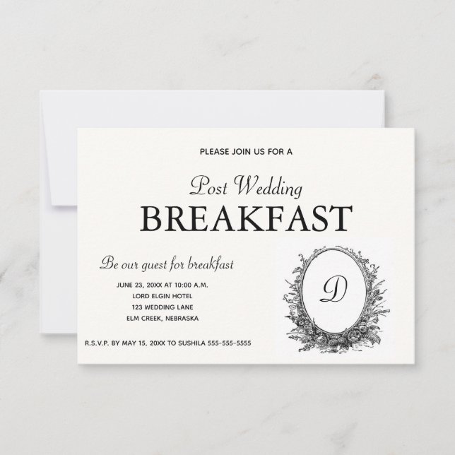 Einladung von BNW Floral Wreath zum Frühstück (Vorderseite)