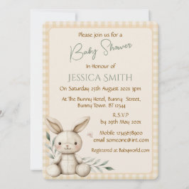 Einladung von Boho Bunny Neutral Baby Shower