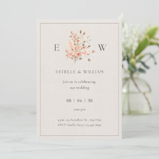 Einladung von Boho Floral Minimalistic Wedding