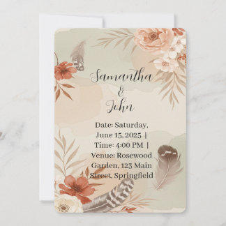 Einladung von Boho Floral Wedding | Custom Rustic