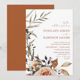 Einladung von Boho Hochzeit im Herbst