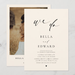 Einladung von Boho Minimalistisch Foto Hochzeit