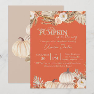 Einladung von Boho Pumpkin Baby Shower
