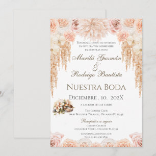 Einladung von Boho Spanish Hochzeit