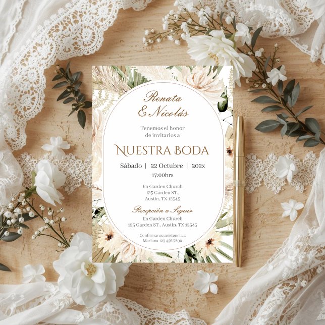 Einladung von Boho Spanish Hochzeit (Von Creator hochgeladen)
