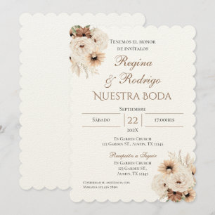 Einladung von Boho Spanish Hochzeit