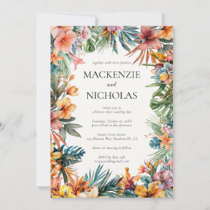 Einladung von Boho Tropical Floral Wedding