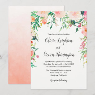 Einladung von Boho Watercolor Floral Wedding